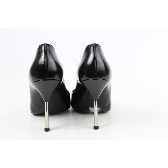 Alexander McQueen Black Leather Punk Spike Heels Pumps Size 41 - Picture 16 of 16